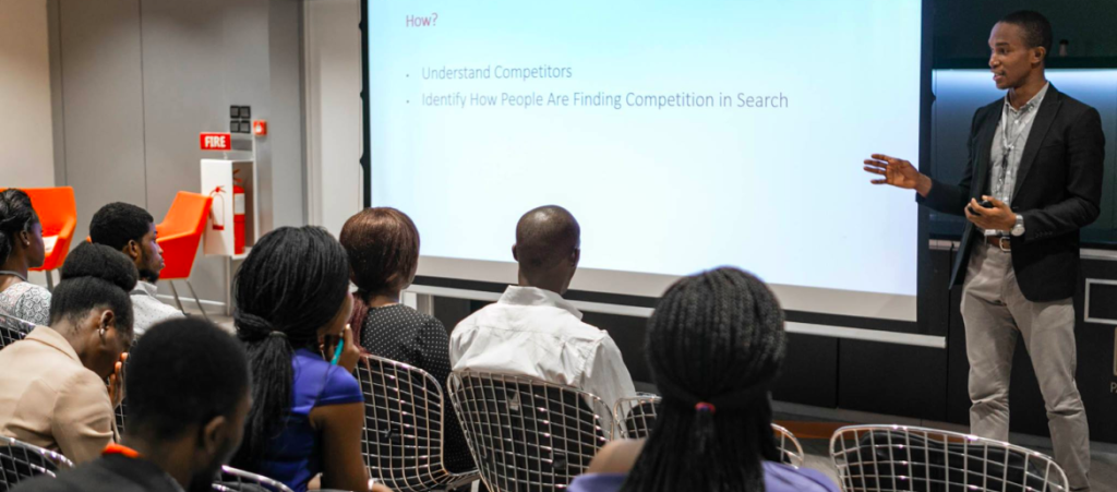 Alexander Asomba teaching Digital Marketing