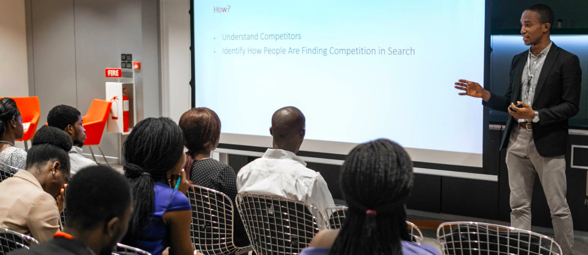 Alexander Asomba teaching Digital Marketing